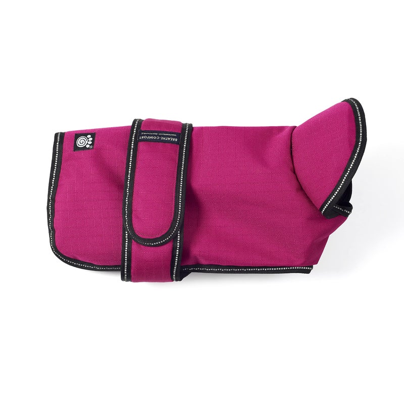 PetRageous 7303MMD Juneau Waterproof Cold Weather Dog Coat with Full Chest Coverage Leash Opening 15-Inch Long Heavyweight Jacket for Medium Breeds and Puppies, Magenta - Image 4